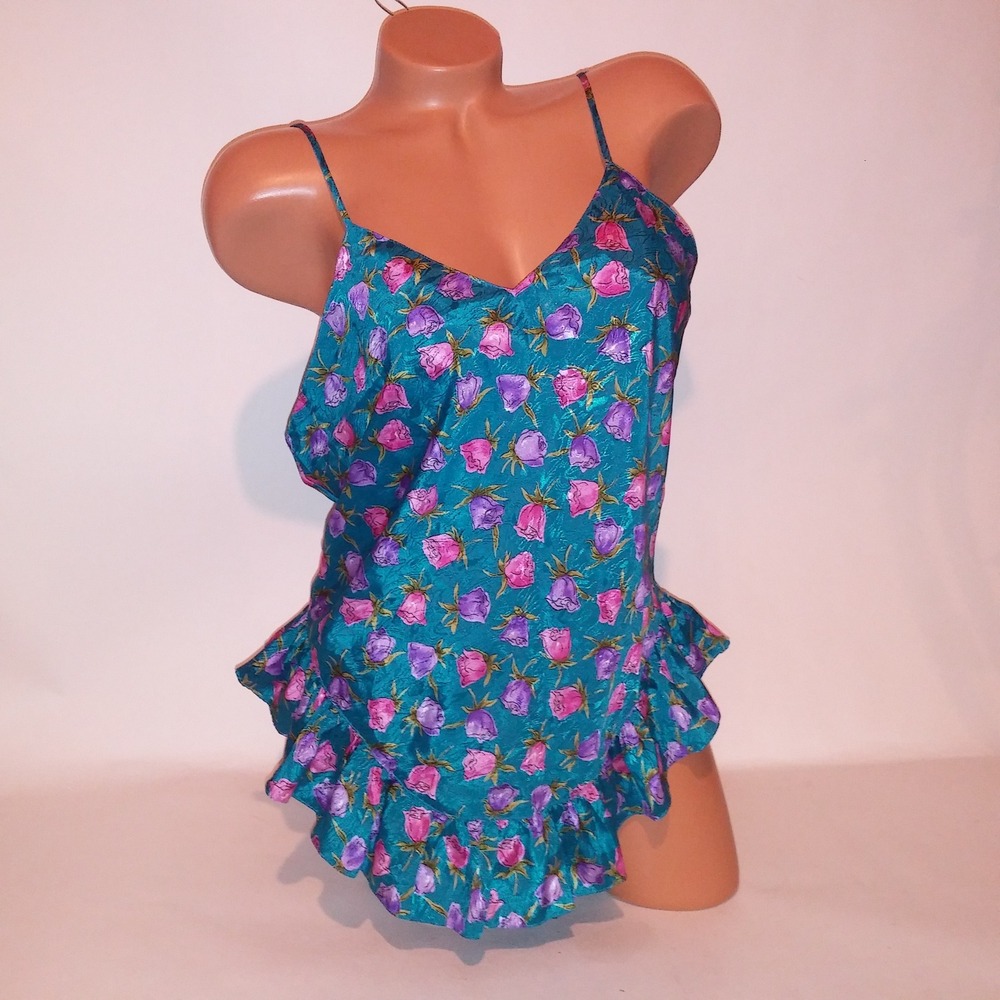 Today Tonight Lingerie Vintage One Piece Teddy Large Blue Purple Snap Up Bottom